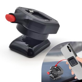 Irinidig 1 PC Car Snap-on Mobile Phone Holder, Compact and Space-Saving 360 Degree Rotating Navigation Support Stand, One Hand Easy to Release Portable Bracket, Universal for Most Cars (Black)