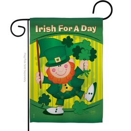 Breeze Decor - Irish For A Day Spring - Seasonal Impressions Decorative Vertical Garden Flag 13" x 18.5" Printed In USA
