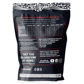 Kona Coal-Fired Pizza Charcoal Pellets - Intended for Ninja Woodfire Outdoor Grill, Premium Rich and Smoky Taste - 100% Natural - Also for Electric & Propane Smokers, Pellet Tubes - 2 Pounds