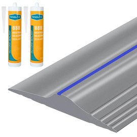 ToLanbbt 16.5Ft/5M Universal Garage Threshold Seal Strip with 300ml Black Sealants/Adhesives, Garage Door Bottom Weatherproof Strip Rubber DIY Weather Stripping Replacement (Gray-Blue Line)