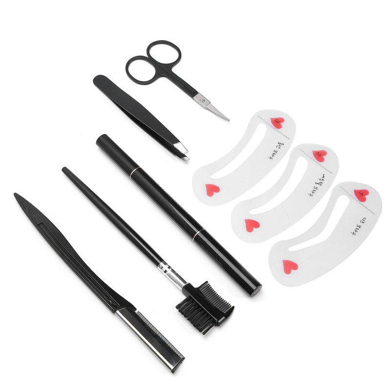 8pcs / set Eyebrow Razor Eyebrow Trimmer Shaver Comb Clip