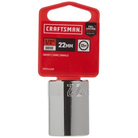 Craftsman CRAFTSMAN Shallow Socket, Metric, 1/2-Inch Drive, 22mm, 12-Point (CMMT44239)