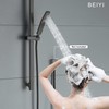 BEIYI Matte Black Handheld Shower with Slide Bar Square Handheld
