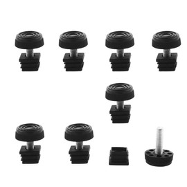 sourcing map Adjustable Leveling Feet 20 x 20mm Square Insert Kit Furniture Glide 8 Sets