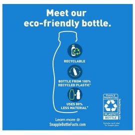 Snapple Zero Sugar Peach Tea, 16 fl oz recycled plastic bottle (Pack of 12), Fre