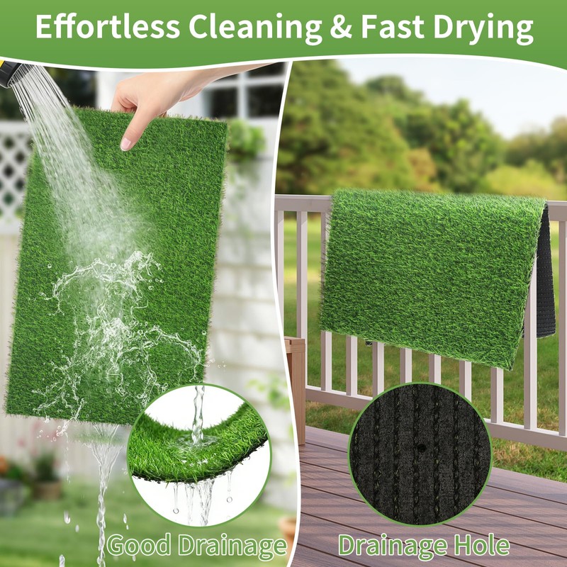 STARROAD-TIM 30 x 20 inches 2 Pack Fake Grass Pee