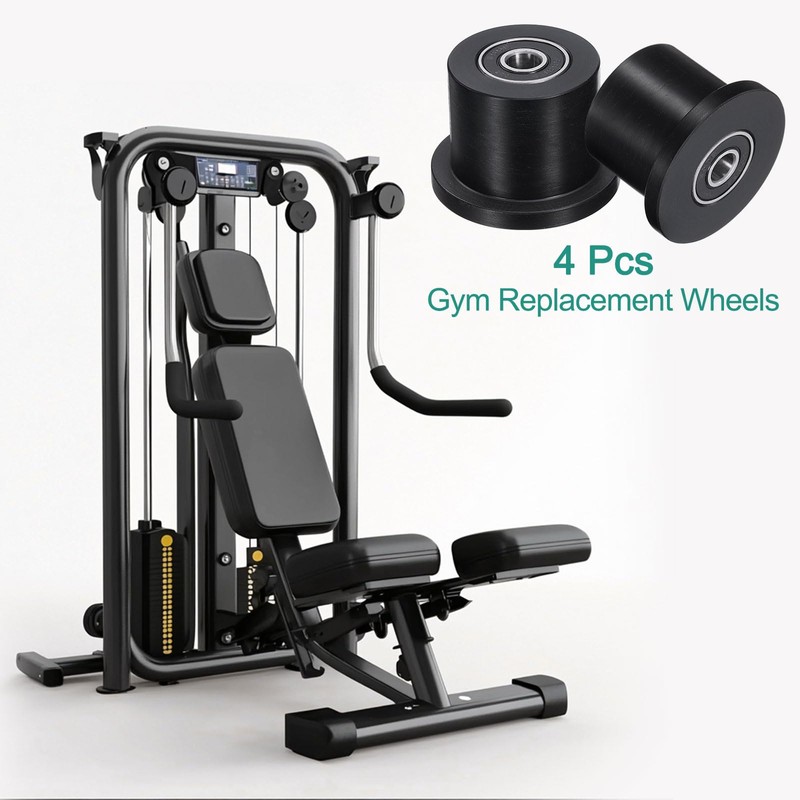 sourcing map 4 Pack Nylon Machined Wheels/Rollers Gym Replacement Wheels
