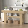 Bigbiglife 63" Fluted Console Table, Natural Oak