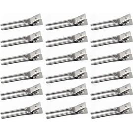 50 Piezas Pinza Pelo de Hierro, Doble Horquilla, 4.5cm, Plata Hecha a Mano para Peinados Profesionales y Permanentes, Abre Fácil, Sujeta Firme, sin Marcas