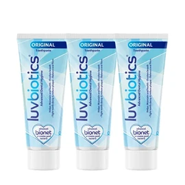 Luv Biotics Original Toothpaste with Probiotics, Xylitol & Aloe Vera - 3 x 75ml