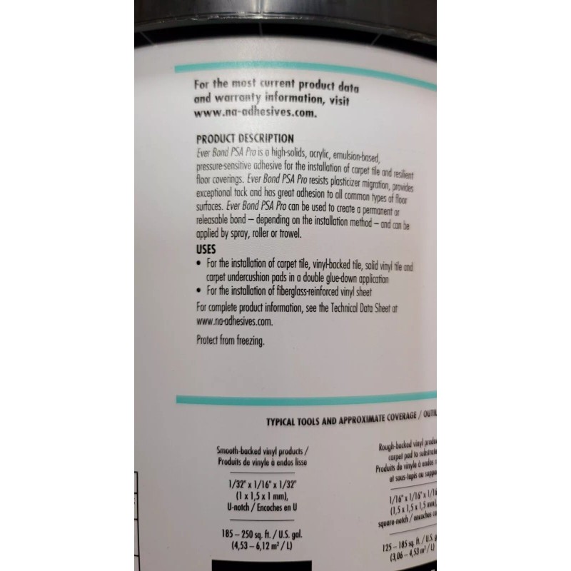 Ever Bond PSA Pro Adhesive Vinyl Tile Carpet tile Vinyl