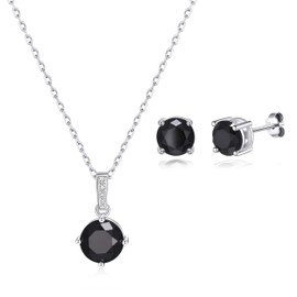Philip Jones Sterling Silver Black Onyx Gemstone Set