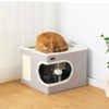 Garnpet Garnpet Cat Bed for Indoor Cats Cube House, Covered