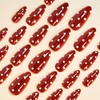 24Pc Short Press on Nail Stickers for Women, French Polka