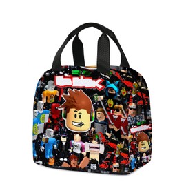 WlsqDE Roblx Cool Bag, Roblx Lunch Bag, Anime Lunch Bag, Cartoon Insulated Lunch Bag, Foldable Cool Bag for Children, with Aluminium Foil, Portable Lunch Bag, for Travel, Picnic, School