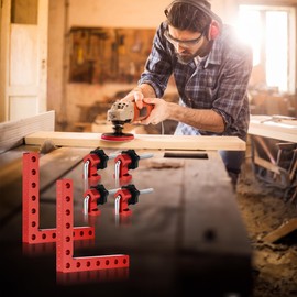 ACBungji 2 Positioning Angle 90 Degree Angle Clamp Angle Tensioner 140 x 140 mm L-Type Corner Clamp with 4 Mounting Clips for Box Carpenter's Tool Woodworking Picture Frame Shelf Cabinets