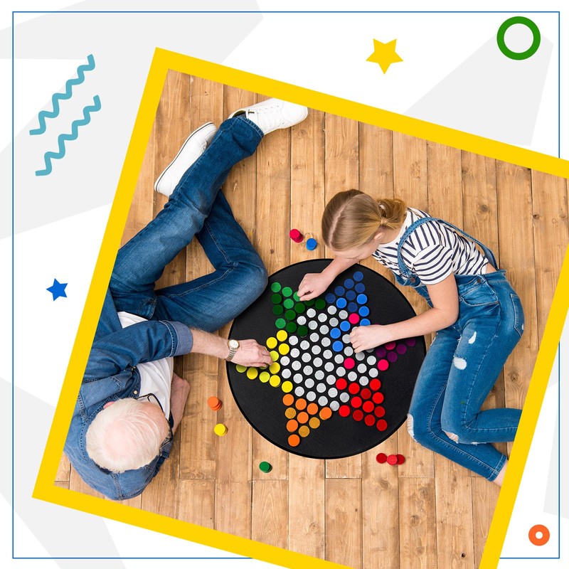 WinnerWhy 26 Inch Large Chinese Checkers Board Game with Checkerboard