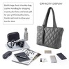 ZOSIVEB Puffer Tote Bag with zipper for Women, Large Quilted