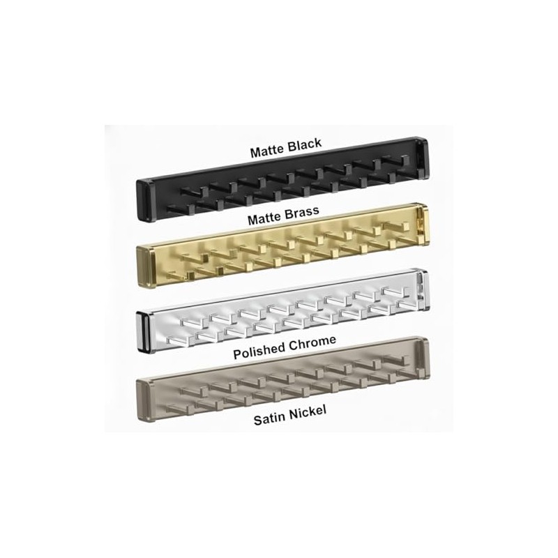 Kitchen Inventions 15-Hook Designer Wardrobe Reversible Closet Tie Rack with
