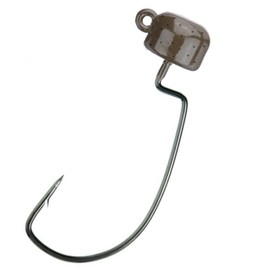 Reaction Tackle Tungsten Mushroom Head Ned Rig Shroom Jig Heads for Finesse Fishing, Weedless Jig Head for Bass Fishing with Soft Lures (5-Pack) 1/5oz Green Pumpkin EWG