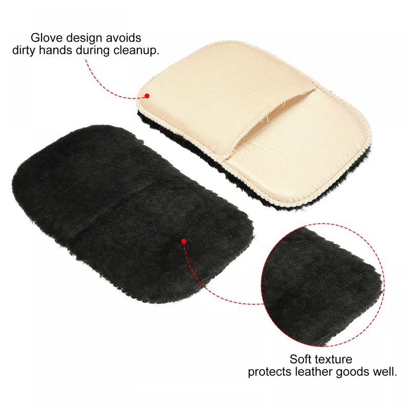 sourcing map Shoe Cleaning Gloves for Leather Boots Black Pack