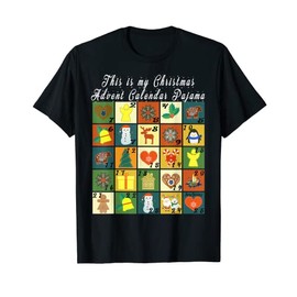 This Is My Christmas Advent Calendar Pyjamas - Christmas Pun T-Shirt, black