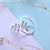 Leaf Olive Ring for Women S925 Sterling Silver Adjustable Wrap