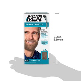 Just For Men Tinte Colorante En Gel Para Barba Y Bigote, Sin amoníaco, Color Castaño Claro B25, 28.4g