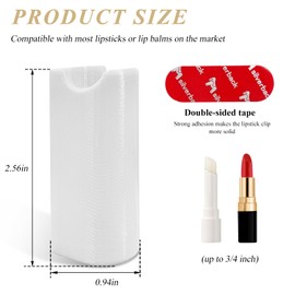 DXNQ Lip Balm Holder for Car, Strong Adhesive Auto Upright Chapstick Holder for Women Men, Universal Mess Free Lipstick Organizer Holder for Most Vehicles, Car Accessories (White)