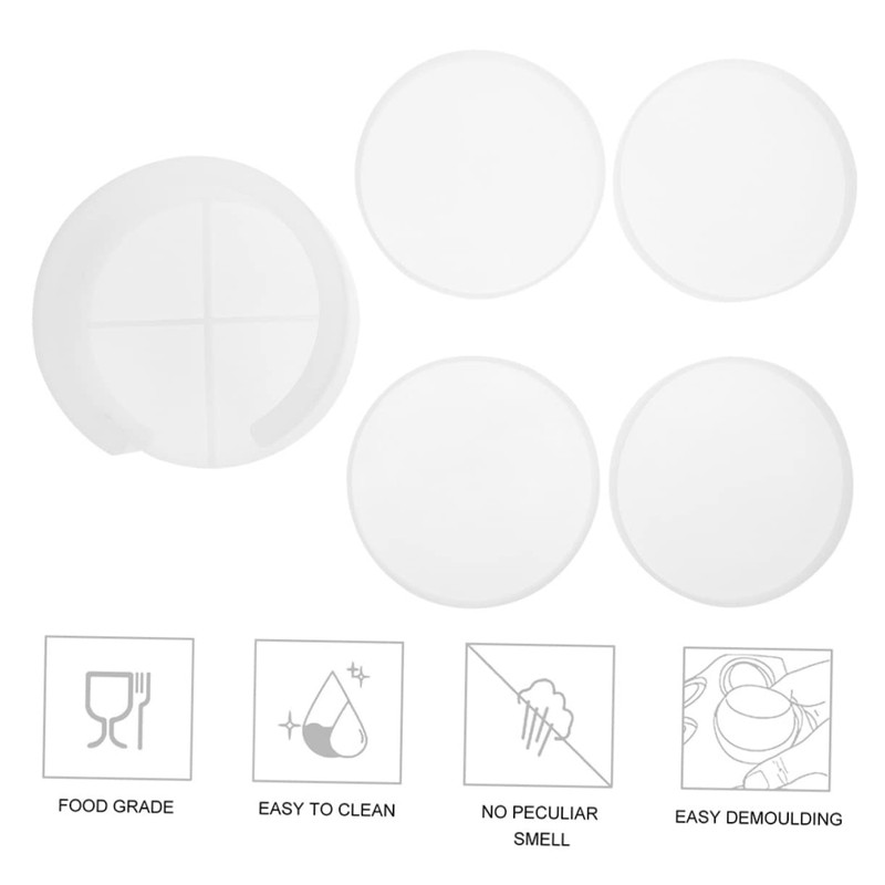 DOITOOL 1 Set DIY Coaster Mold Epoxy Resin Molds for