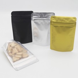 4CP 100 Pack Resealable Packaging Bags with Window, Smell Proof Flat Bags for Food Storage, Waterproof Sealable Foil Pouch for Small Business (Sliver, 4.0x6.0 inch)