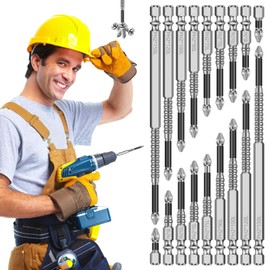 18 Pcs Magnetic Screwdriver Drill Bit Set, Anti Slip Bits and Impact-Resistant, Carbon Steel Impact Driver Screwdriver Bit for Screws Electric Drill (25/50/65/70/75/90/100/120/150mm)