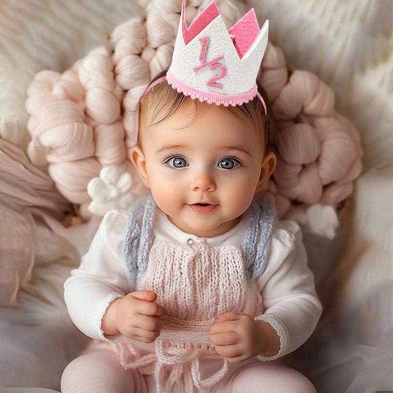 BACH AND BOOZY Pink Half Birthday Hat Pink 1/2 Birthday