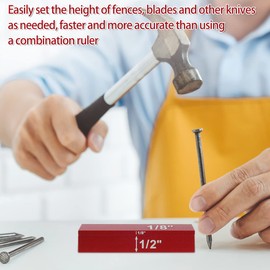 15pcs Gauge Block Set Aluminum Alloy High Precision Setup Bars Testing Height Gauge Block Measuring Tool with Case for Router and Table Saw Woodworking Accessories