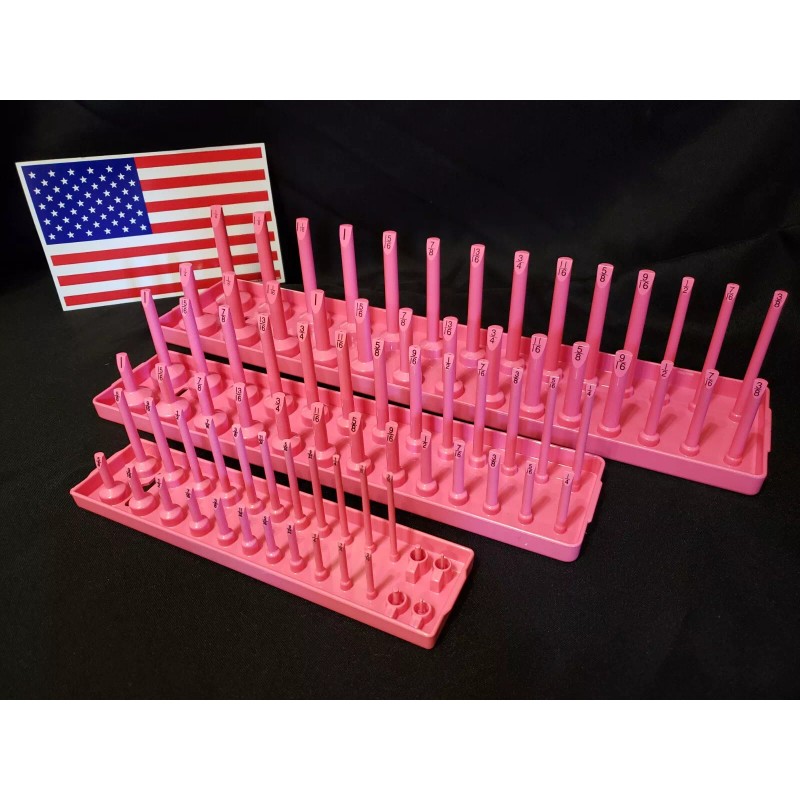 Hansen 6 Pc Socket Tray Metric SAE Tool Rack Holders
