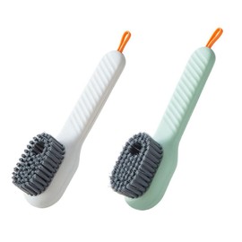 AUGEN Multifunctional Cleaning Brush Scrub With Soap Dispenser, Liquid Adding Shoe Brush, Soft Bristle Cleaning Brushes For Household Laundry Bathroom Kitchen (Pack of 2)