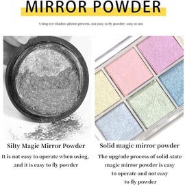 decoración de uñas Polvo de uñas cromado 6 colores brillantes de sirena purpurina de uñas de neón esmalte de gel en polvo, pigmento metálico para decoración de uñas (1#)