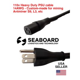 Unbranded 5 ft 110v Heavy Duty Power Supply cord for Bitmain, Innosilicon, all miner brand