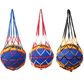 VYIBPDY Pack of 3 Ball Net Bag Balls for Ball Pit Portable Ball Net Sports Ball Net for Football, Basketball Ball Net 1 Ball High Thickness Handles, black