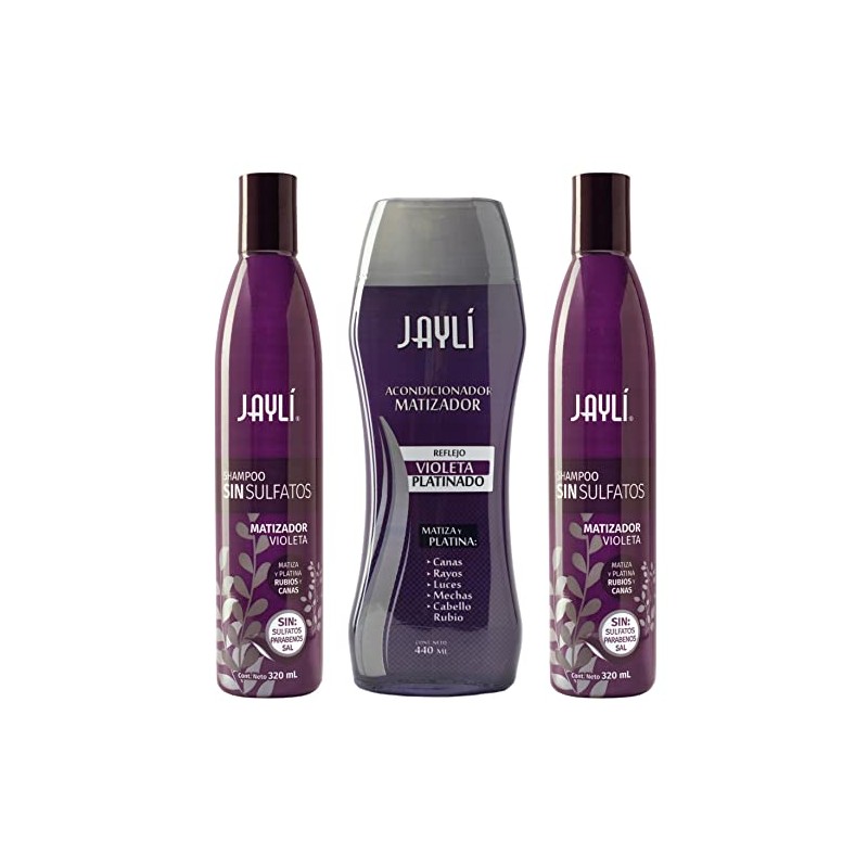 Matizador Violeta Sin Sal Sin Sulfatos, Shampoo + Acond (3