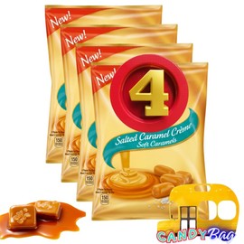 (PACK OF 4) Original Salted Caramel Crème Soft Candies - Comes With One Bus Resealable ZipBag