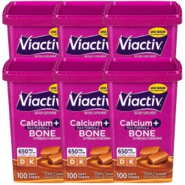 Viactiv 6 Pack Viactiv Calcium Vitamin 600 Soft Chews Caramel Supplement For Bone Health