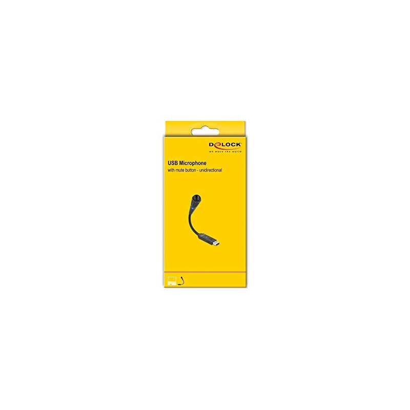 DeLOCK USB Mikrofon mit Schwanenhals und Touch Mute Button für