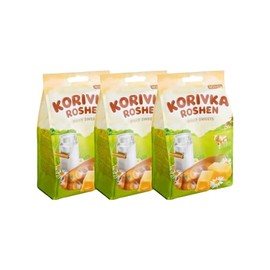 Roshen Korivka Cow Candy, Milky Sweets Fudge Candy, Kosher, Halal 7.23oz/205 gram Pack of 3