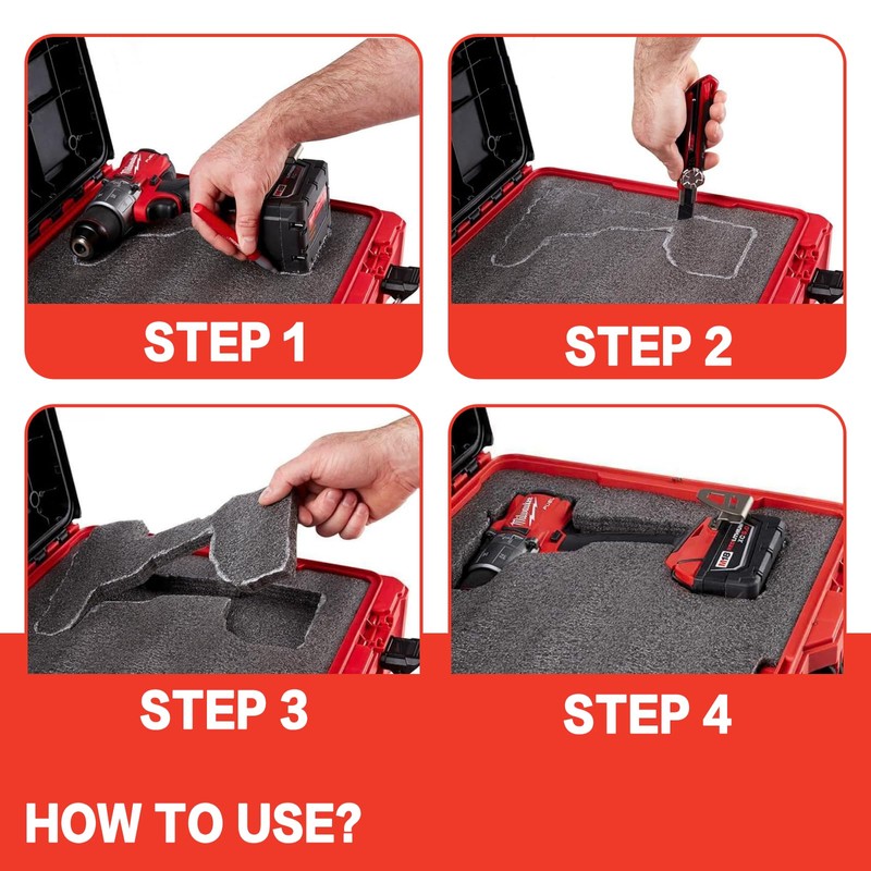 4 Pack 17 X12 X 1 Inch Tool Box Foam,Tool