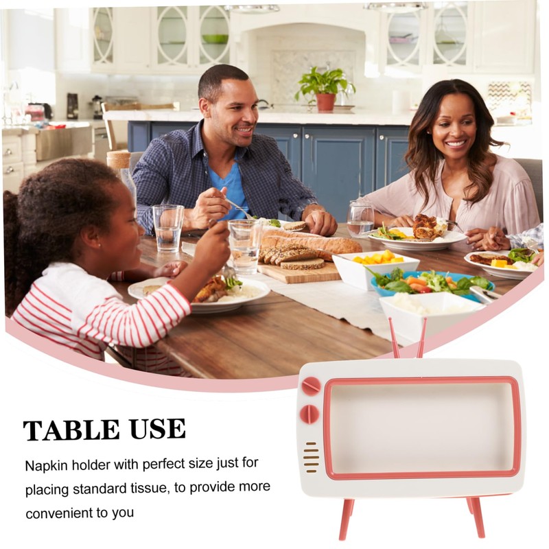Alipis Cute Television Shape Tissue Box Desktop Decorative Napkin Holder