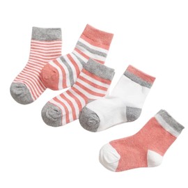 Happy Nemo Cotton Baby Socks 5 Pairs, Cute Newborn Infant Unisex Socks,Toddlers Boys Girls Soft Colorful Socks, 0-12 Months, Orange