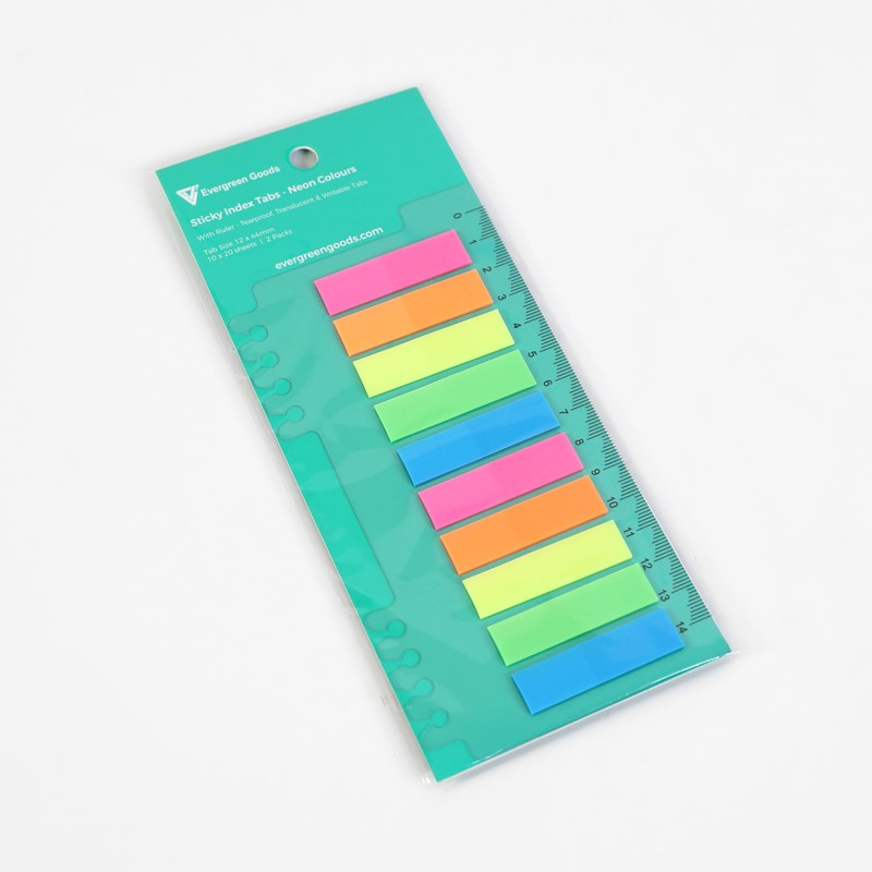 Evergreen Goods Sticky Index Tabs 2 Pack, 400 Sheets 10