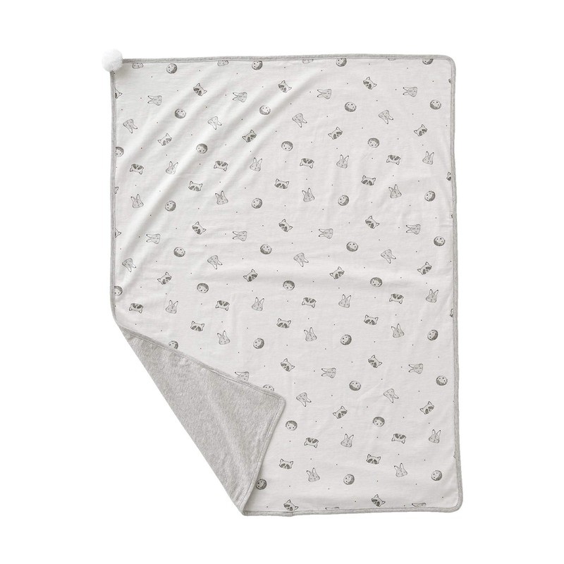 VERTBAUDET Organic Cotton Baby Blanket 75 x 100 cm Natural/Grey