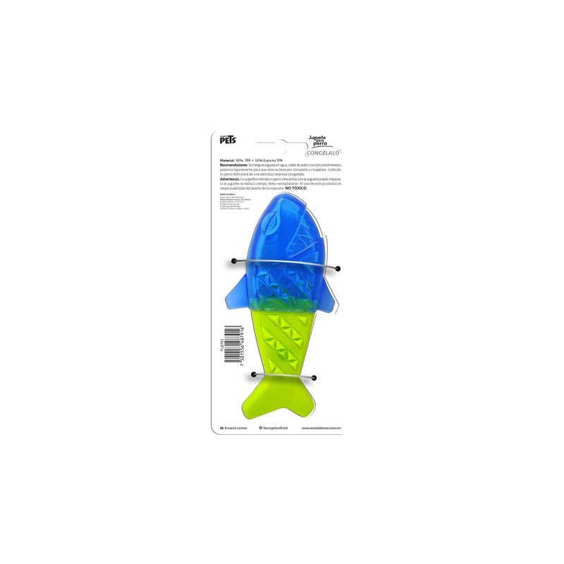 Fancy Pets Juguete Pez Congelable para Perros, Masticable y Refrescante,